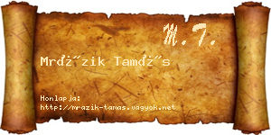 Mrázik Tamás névjegykártya