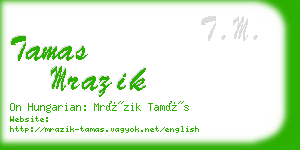 tamas mrazik business card